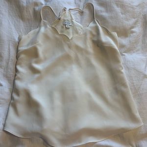J crew cream scallop tank